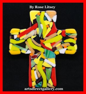  Glass Cross 2.by International Artist R, Litsey Brainwash City, London