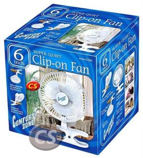  Comfort Zone Clip on Fan 6 inch CZ6C