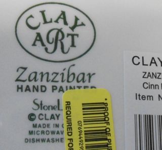Clay Art Pottery ZANZIBAR CINNAMON CHIP & DIP BOWL with TAGS