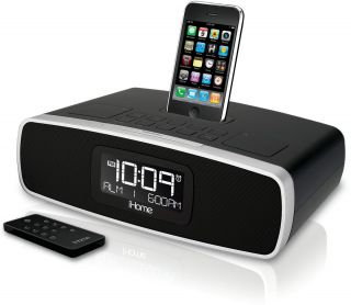  IA90 App Enhanced Dual Alarm Clock Radio for iPhone iPod Black
