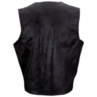Genuine Leather Vest with Embroidered Christian Patch