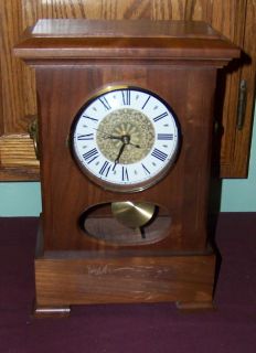  Wood Mantel Clock with Lions Heads