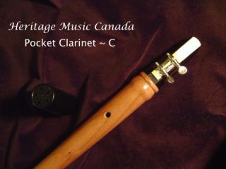 Heritage Music Cherry Pocket Clarinet Mini Sax Keyless Renaissance
