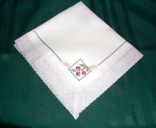New Lace Cross Stitch Bread Cloth Cover Cherries