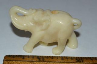 Vintage Faux Ivory Look Minitaure Elephant Figurine
