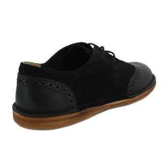 Clarks Originals Jink Brogue Mens Laced Leather Suede Shoes Black