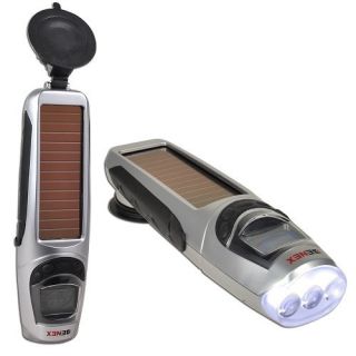 LED Solar Powered Torch Flashlight with Digital Alarm Clock