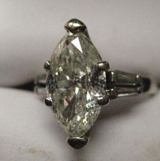 Ladies 2 16 Carat Diamond Ring Marquise Cut 18K White Gold Mount 4