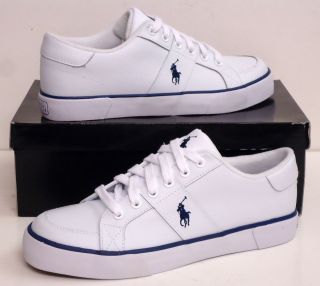Polo Ralph Lauren Harold Leather Fashion Sneakers White Navy