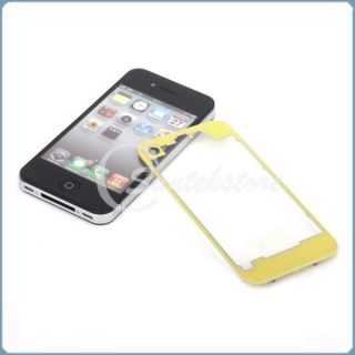 Yellow Clear Transparent Tempered Glass Back Cover Housing for iPhone