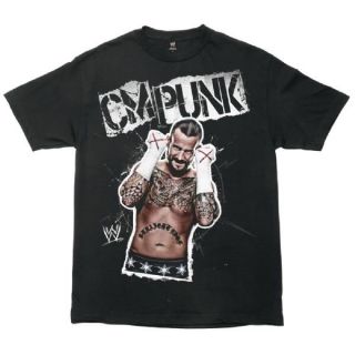CM Punk Ready to Fight WWE Black T shirt NEW