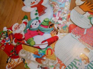  30 Vintage Christmas Holiday Decorations Die Cuts Classroom Santa Snow