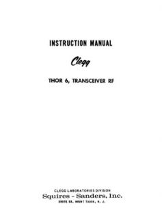 reprints in my  store clegg thor 6 manual reprint