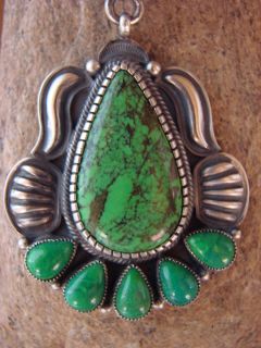  Jewelry Sterling Silver Green Gaspeite Pendant by Kirk Smith