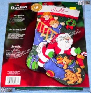 Bucilla No Peeking Santa Felt Christmas Stocking Kit