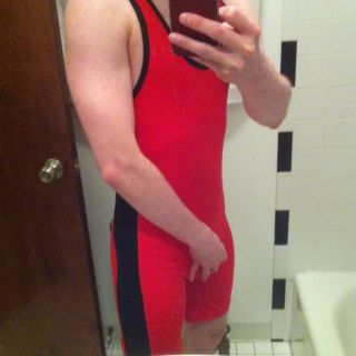 Asics Wrestling Singlet Red Size Extra Large XL