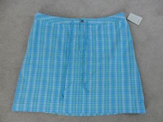 Banks Size 18W Scooter Skirt Skort 100 Cotton Blue Plaid