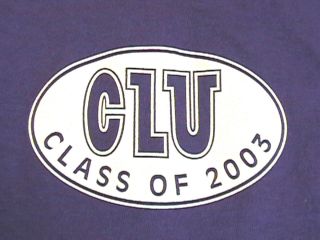 RARE CLU CLASS OF 2003 PURPLE T SHIRT CALIFORNIA LUTHERAN UNIVERSITY