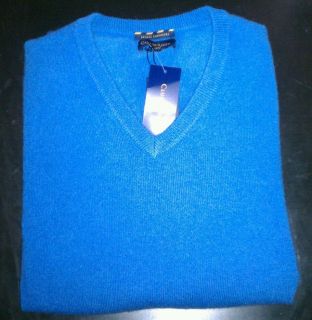 NWT Club Room Estate Cashmere Sweater Mens XLarge Bright Cobalt Blue V