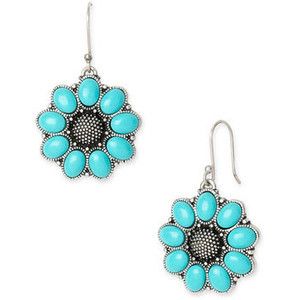Lucky Brand Jewelry Turquoise Flower Cluster Earrings