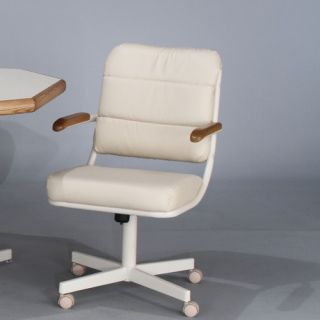 Chromcraft Core Tilt Swivel Arm Chair in Cream Charade Vinyl C318788UN