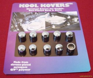 Kool Kovers Chrome 10mm Motorcycle Bolt Covers 10 Pack