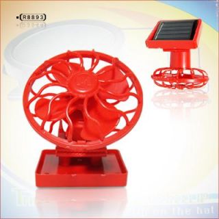 NEW Solar Sun Power Energy Panel Cooling Cell Fan Clip on Red