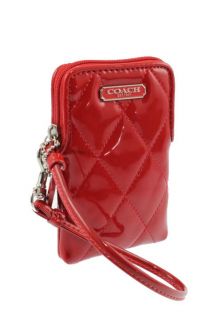 Coach Red Quilted Patent Cell Phone Case s BHFO