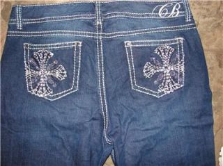 Womens Code Bleu Jeans Size 16 x 32 w Bling Marielle Slim Straight