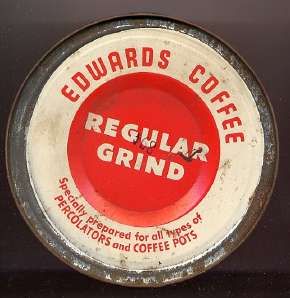 Edwards Coffee Keywind Can Lid 1 Pound Regular Grind