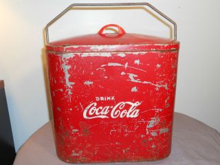 Vintage Original Coca Cola Cooler Ice Chest Picnic 6 Pack
