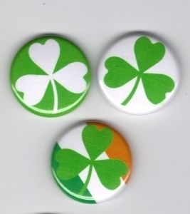 Shamrock Badge Button Pin Lot Irish Clover