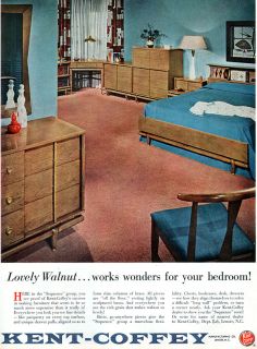 Kent Coffey Furniture Sequence Group Bedroom in Walnut Mid Century