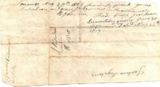 Corinth VT 1816 Document David Cilley Joshua Bigelow