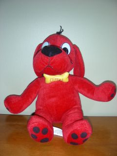 14 Clifford The Big Red Dog Plush Toy w Bone Bow Tie Scholastic 2005