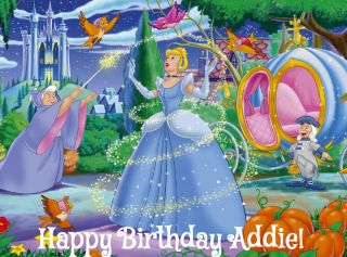 Cinderella Cake Topper Edible Image Decoration Birthday Party