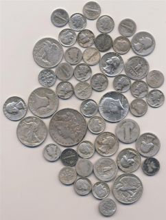Junk 90% Silver Old USA Coins, $9.05 Face Value, 
