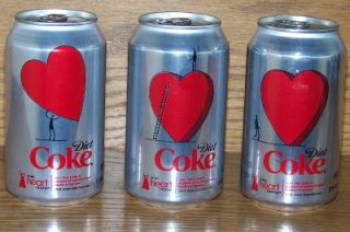 2010 USA LE Coca Cola DIET COKE HEART HEALTH FULL 3 CAN SET