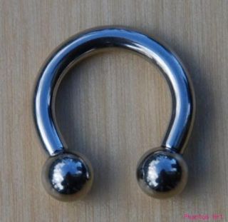 8g Steel Horseshoe Circular Earrings Barbell 1 2 Pair