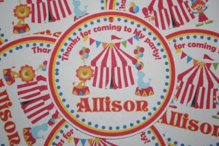 Carnival Circus Theme Party Personalized Birthday Favor Gift Tags