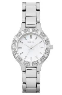 DKNY Round Crystal Bezel Bracelet Watch