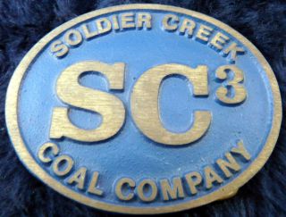 Vintage Soldier Creek Coal Company Mining Belt Buckle