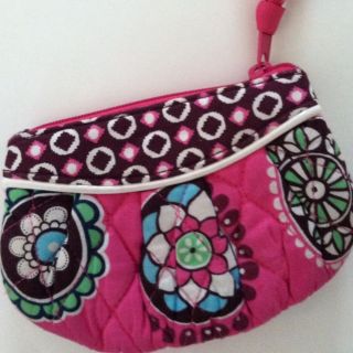 Vera Bradley CUPCAKES PINK Sweetheart Pouch Zip Coin Change Purse