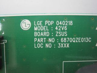 LG 42 inch Plasma TV RU 42PX10C 42V6 ZSUS Board 6870QZE013C Television