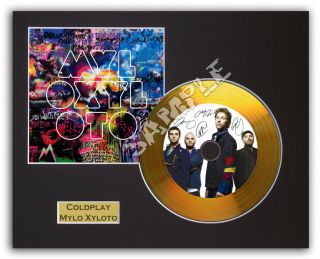 Coldplay Signed Gold CD Album Cover Name Beveled Mount Autograph Mylo