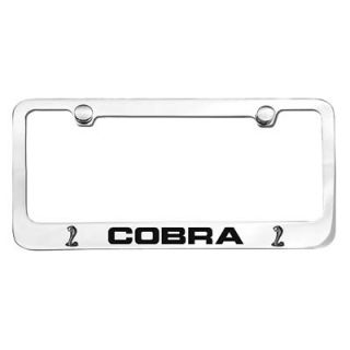  Plate Frame, Brass, Chrome, Cobra Snake, Black Cobra Script Logo, Each