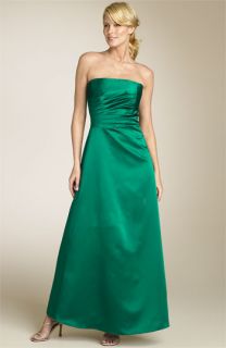 Shirred Strapless Gown