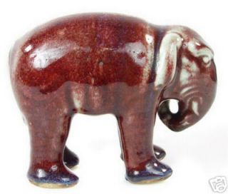 Antique Chinese Peach Bloom Porcelain Elephant 1700s