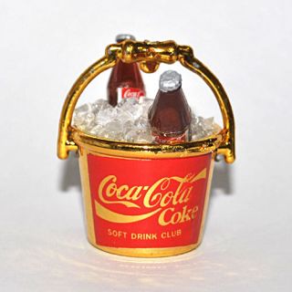 fridge magnet miniature gold coca cola ice bucket