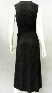Liz Claiborne Petite P Stretch A Line Wrap Dress Black Sleeveless